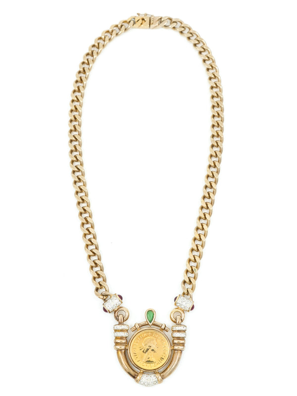 Panetta Gold Coin Chain Necklace Jewelry arcadeshops.com