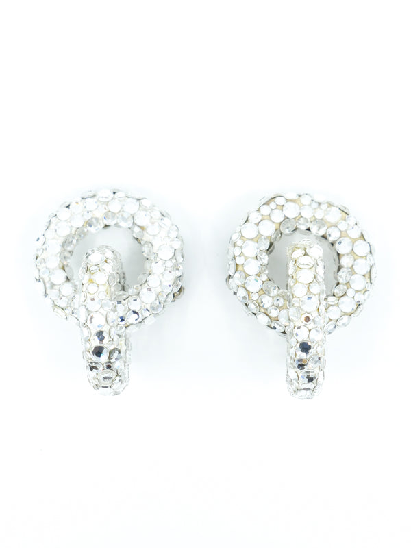 Crystal Studded Hoop Earrings Jewelry arcadeshops.com