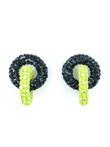 Colorblock Crystal Hoop Earrings Jewelry arcadeshops.com