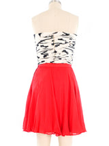 Bruce Oldfield Black and White Bustier With Red Skirt Ensemble Suit arcadeshops.com
