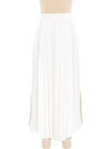 Chanel White Pleated Midi Skirt Bottom arcadeshops.com