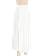 Chanel White Pleated Midi Skirt Bottom arcadeshops.com