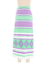 Woven Pastel Fringed Midi Skirt Bottom arcadeshops.com