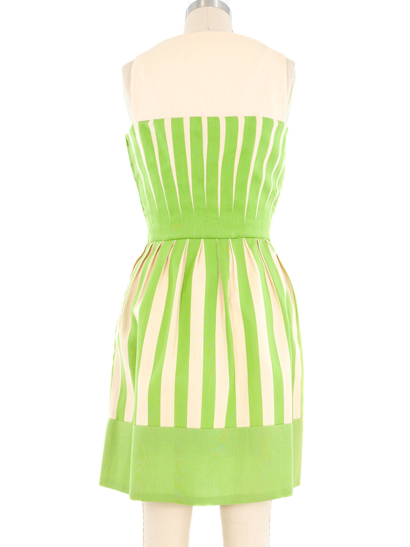 Travilla Green Stripe Sleeveless Dress Dress arcadeshops.com