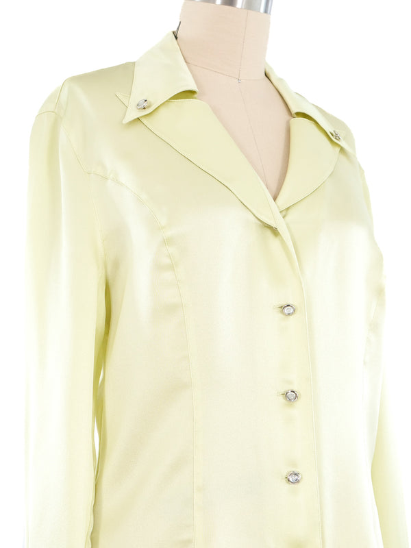 Escada Lime Green Silk Blouse Top arcadeshops.com