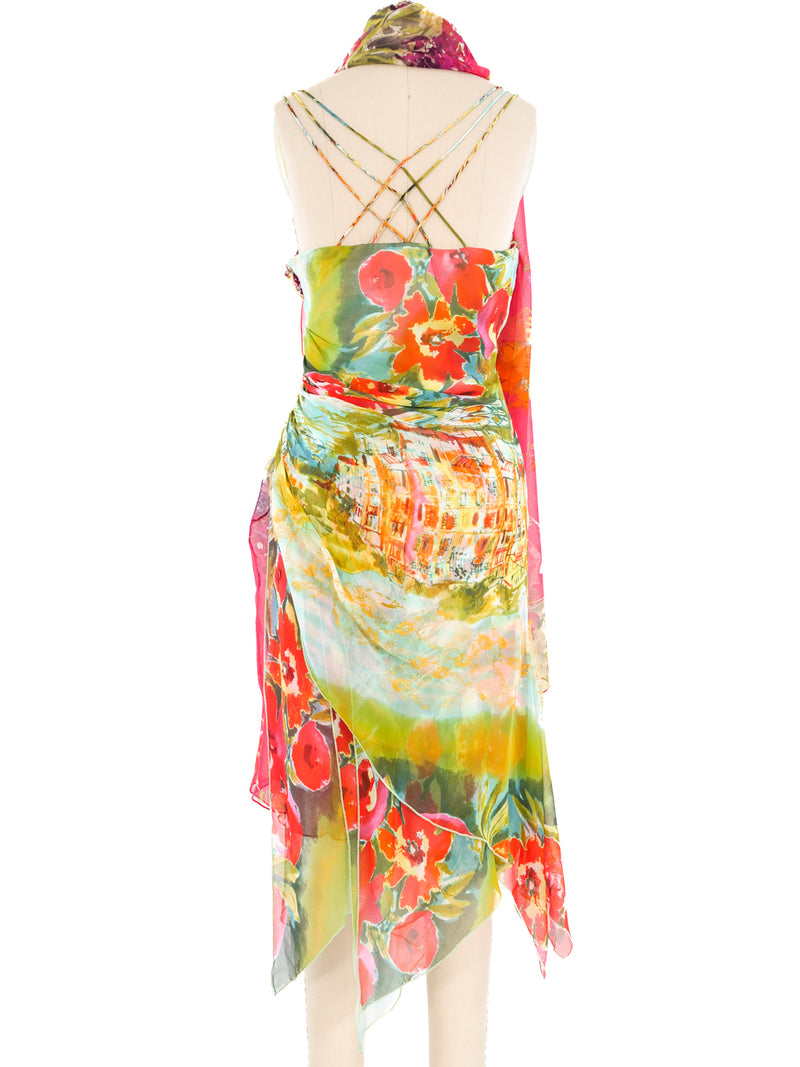 Diane Freis Beaded Silk Bustier Dress Dress arcadeshops.com