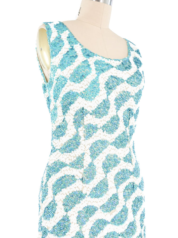 Imperial Imports Turquoise Sequin Knit Dress Dress arcadeshops.com