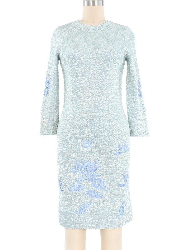 Chez Royale Powder Blue Sequin Knit Dress Dress arcadeshops.com