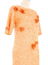Gene Shelly Peach Sequin Knit Dress Dress arcadeshops.com