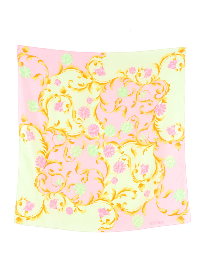 Escada Pastel Floral Silk Scarf Accessory arcadeshops.com