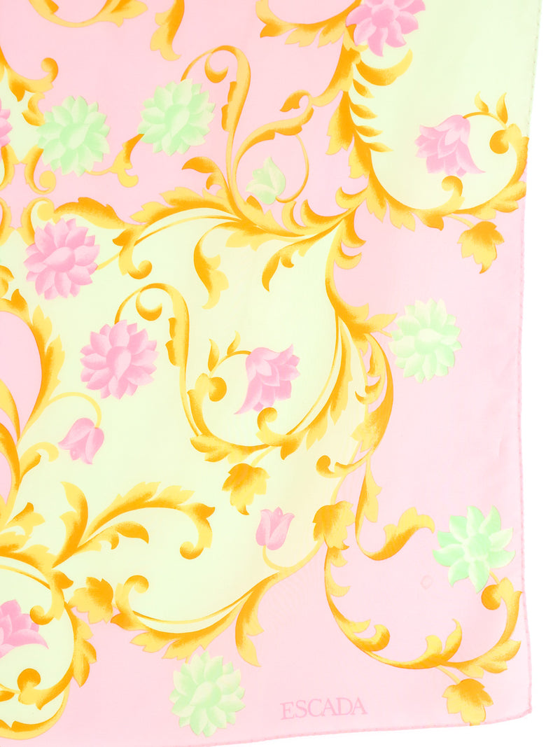 Escada Pastel Floral Silk Scarf Accessory arcadeshops.com