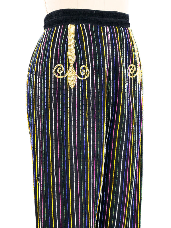 Todd Oldham Multicolor Beaded Trousers Bottom arcadeshops.com