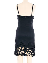 Rochas Linen Eyelet Cutout Dress Dress arcadeshops.com