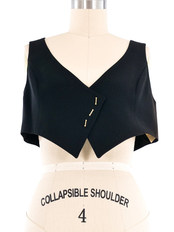 Claude Montana Black Cropped Vest Jacket arcadeshops.com