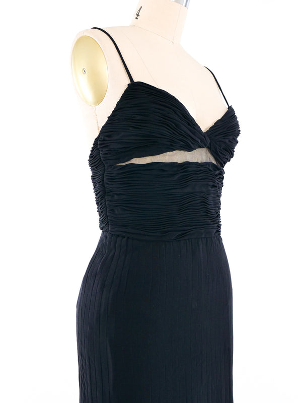 Valentino Sheer Panel Midi Gown Dress arcadeshops.com