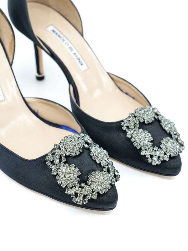 Manolo Blahnik Hangisi Crystal Buckle d'Orsay Pump, 37.5 Accessory arcadeshops.com