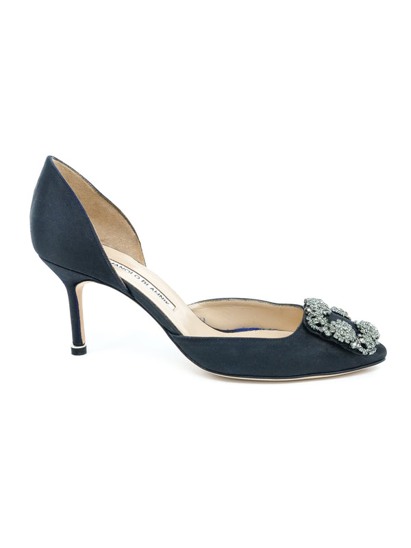 Manolo Blahnik Hangisi Crystal Buckle d'Orsay Pump, 37.5 Accessory arcadeshops.com