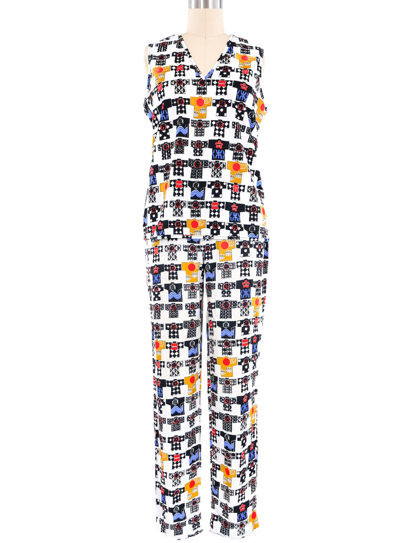 Gianni Versace Kimono Printed Pant Ensemble Suit arcadeshops.com