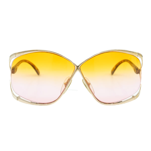 Dior Sunglasses ヴィンテージ ディオール サングラス オレンジ Christian Dior Vintage 1970s Yellow & Orange Ombre