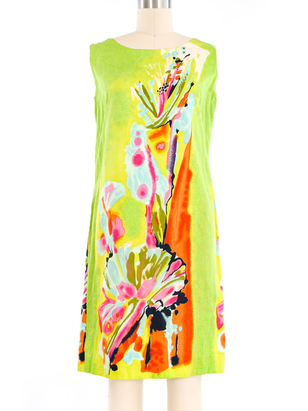 Watercolor Printed Floral Shift Dress Dress arcadeshops.com