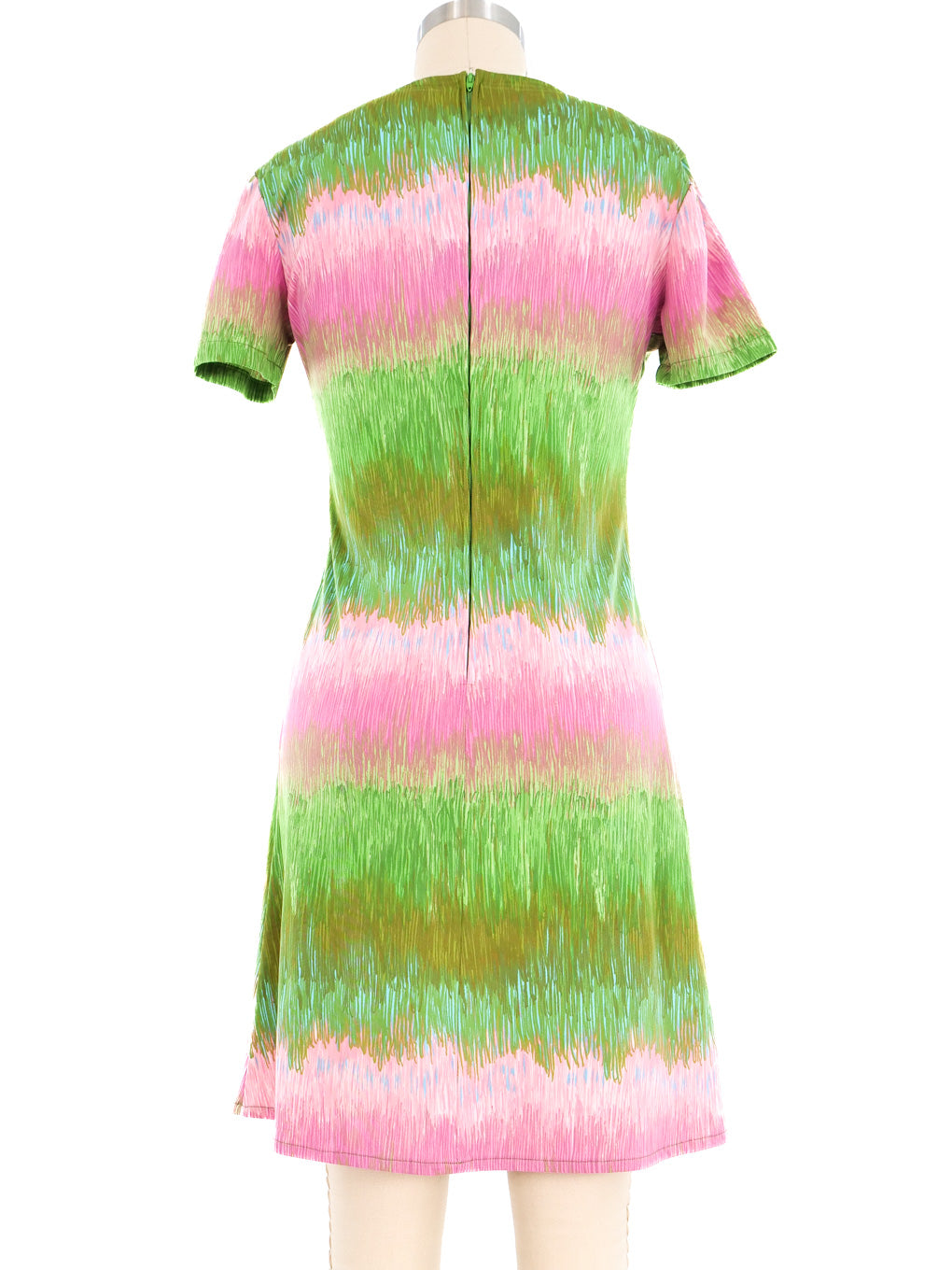 Lanvin Pink and Green Brushstroke Print Dress
