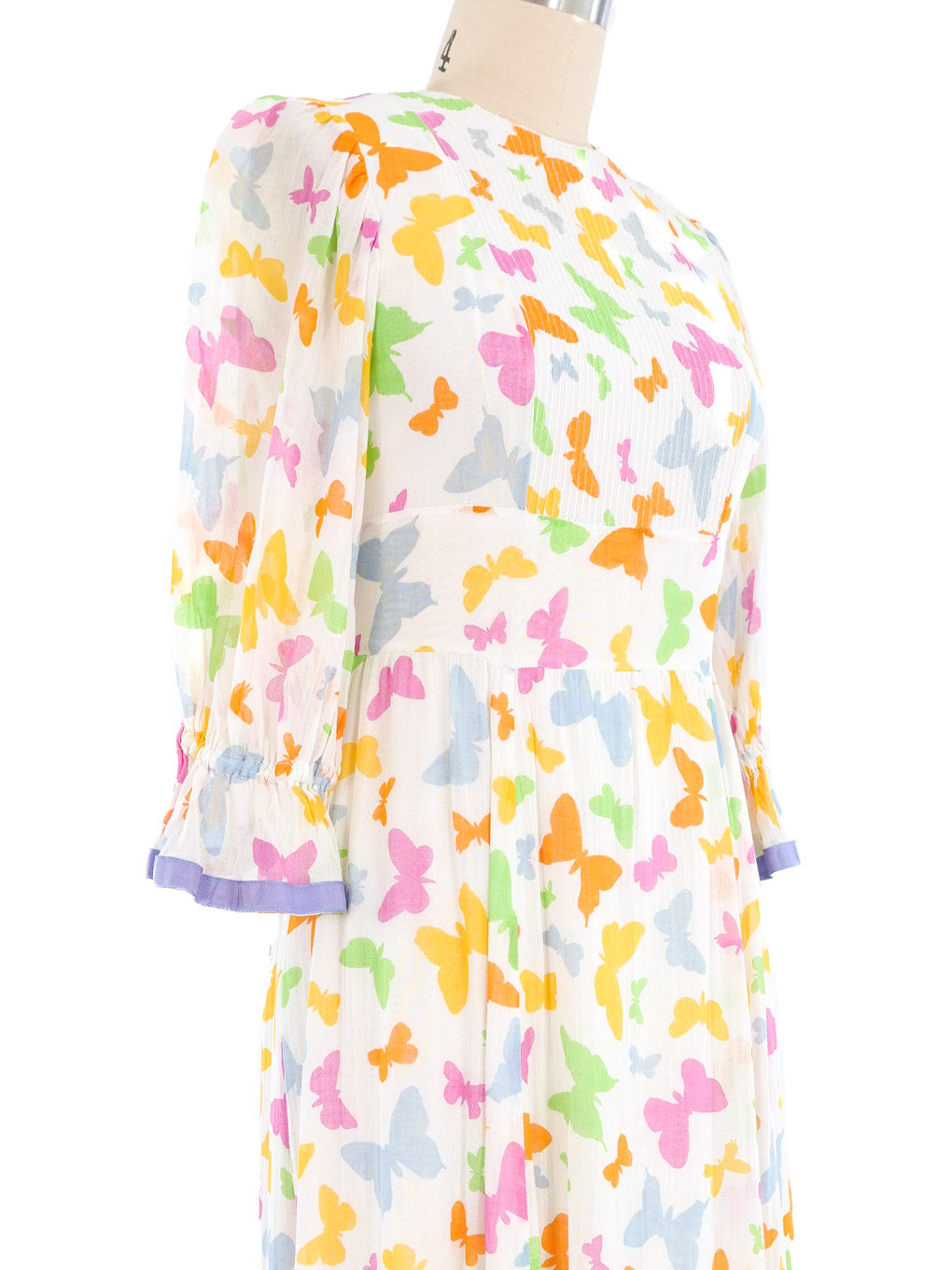 Pastel Butterfly Printed Maxi Dress