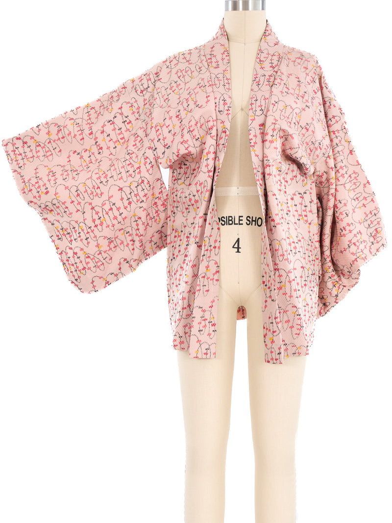 Scribble Printed Haori Kimono Jacket arcadeshops.com