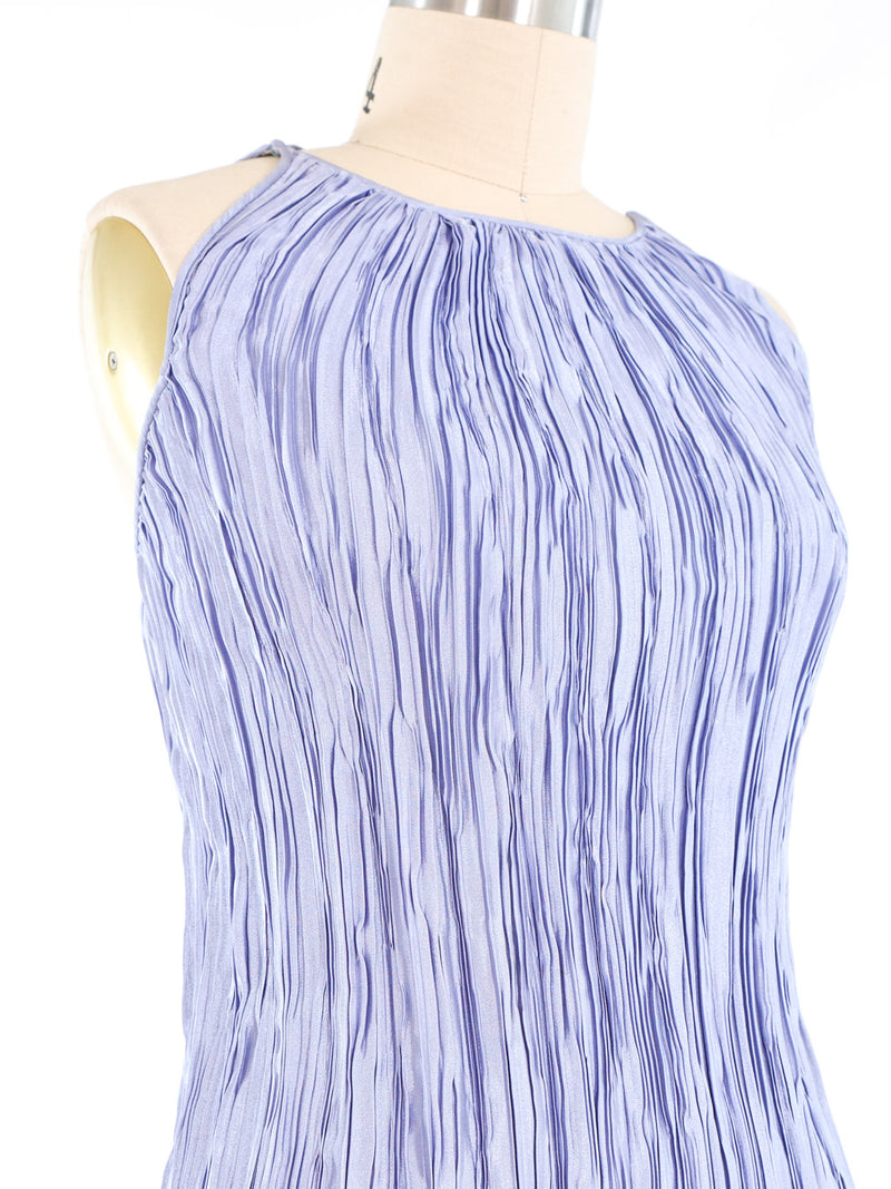 Mary McFadden Periwinkle Pleated Tank Top arcadeshops.com