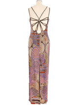 Metallic Printed Mosaic Slip Dress Dress arcadeshops.com