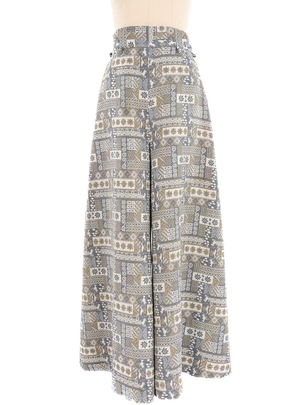 Metallic Brocade Wide Leg Trousers Bottom arcadeshops.com