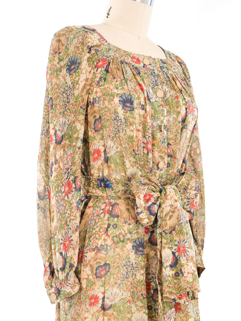 Ted Lapidus Floral Silk Gauze Dress Dress arcadeshops.com