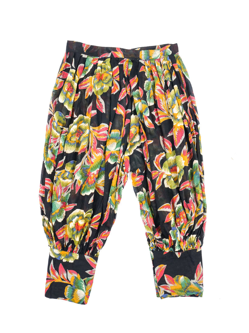 Floral Cotton Gauze Cropped Pants Bottom arcadeshops.com