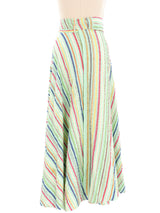 Multicolor Striped Cotton Wrap Skirt Bottom arcadeshops.com
