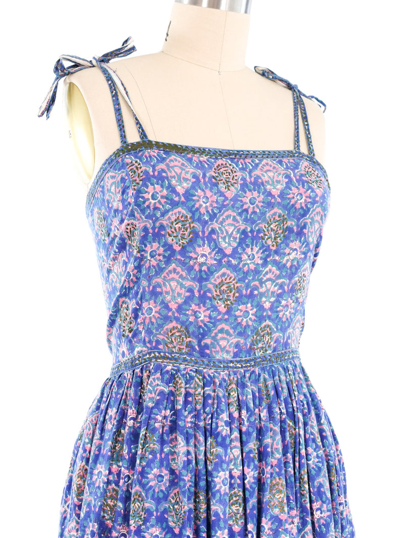 Adini Block Print Tank Strap Indian Dress Dress arcadeshops.com