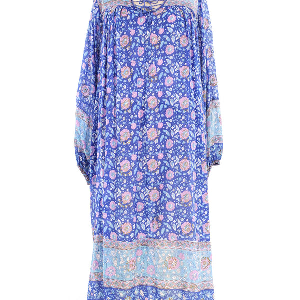 indian cotton gauze dress Indigo Cotton Gauze Indian Block Print Dress