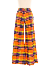 Orange Madras Flared Trousers Bottom arcadeshops.com