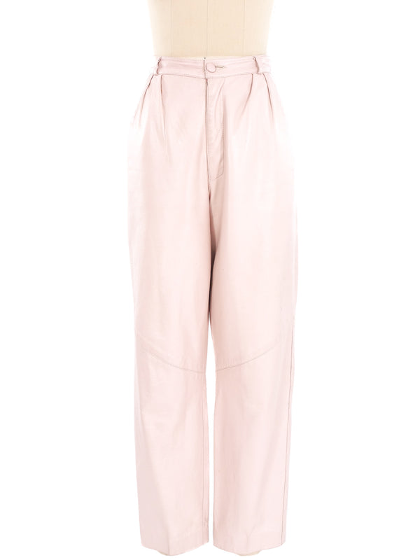 Pastel Pink Leather Pants Bottom arcadeshops.com