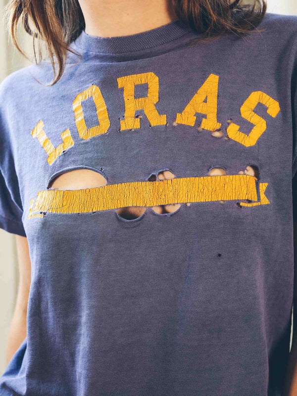 Distressed Loras College Tee T-Shirt arcadeshops.com