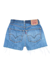 Levis 501 Faded Dark Wash Cutoff Shorts Bottom arcadeshops.com