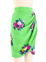 Ungaro Floral Printed Silk Skirt Bottom arcadeshops.com