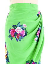 Ungaro Floral Printed Silk Skirt Bottom arcadeshops.com