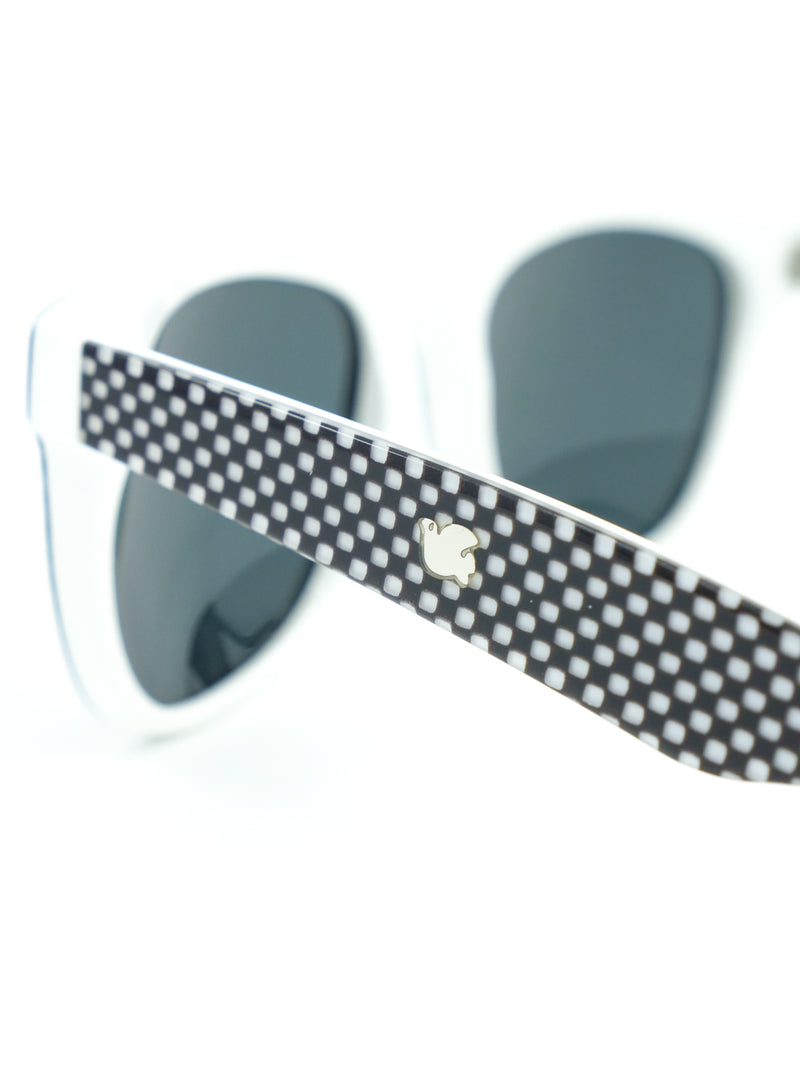 Mosely Tribes x Free City White Checkered Wayfarer Sunglasses Accessory arcadeshops.com