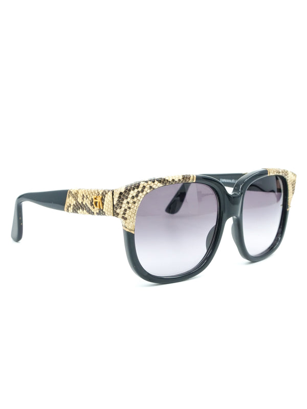 Emmanuelle Khanh Snakeskin Accented Sunglasses Accessory arcadeshops.com