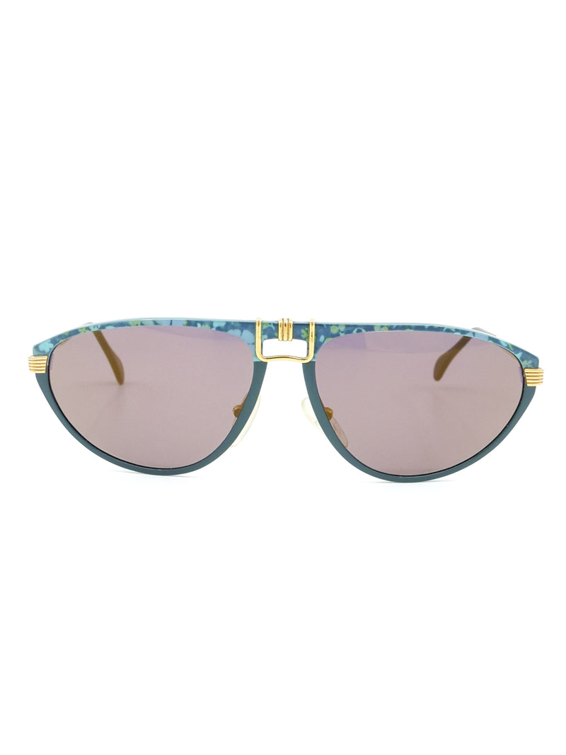 Avus Turquoise and Gold Sunglasses Sunglasses arcadeshops.com