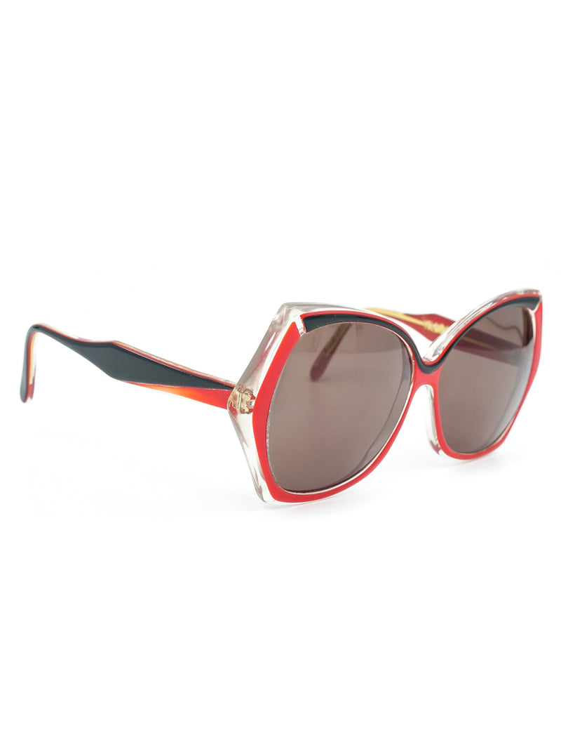 Ultra Oversized Red And Black Sunglasses Sunglasses arcadeshops.com