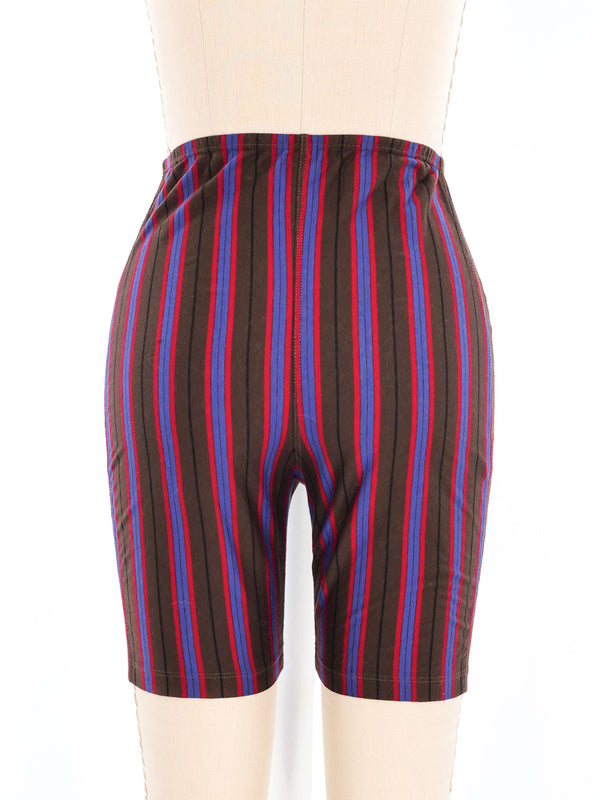 Junior Gaultier Striped Biker Shorts Bottom arcadeshops.com
