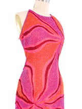 Beaded Cross Back Halter Gown Dress arcadeshops.com