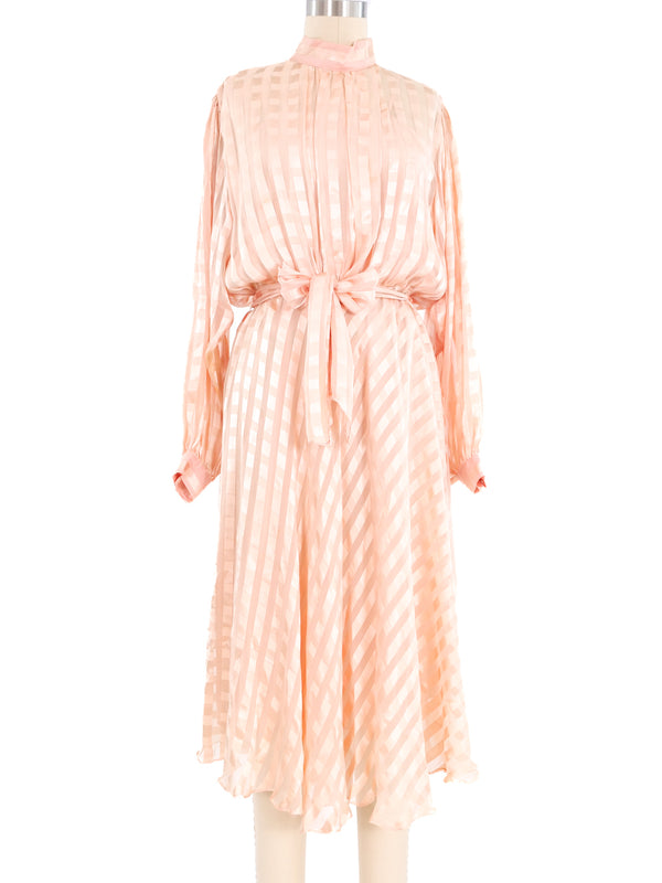 Pale Pink Silk Balloon Sleeve Dress Dress arcadeshops.com