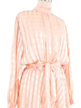 Pale Pink Silk Balloon Sleeve Dress Dress arcadeshops.com