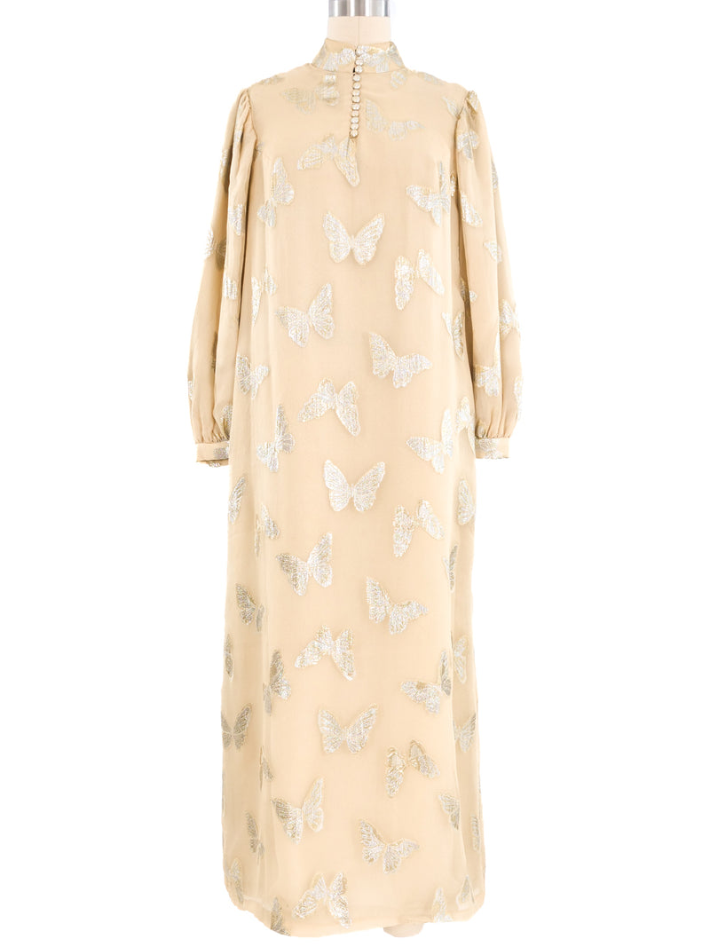 Lurex Butterfly Chiffon Maxi Dress Dress arcadeshops.com